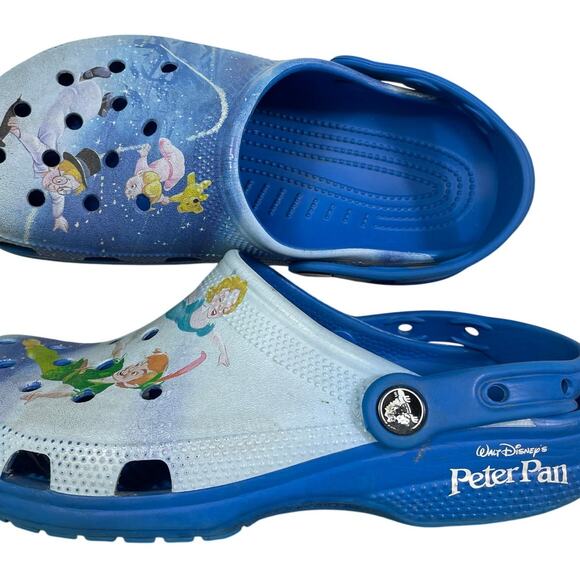Crocs x Disney Peter Pan Clogs Blue Tinker Bell Lost Boys Collab Men 7 W 9 - Picture 2 of 10